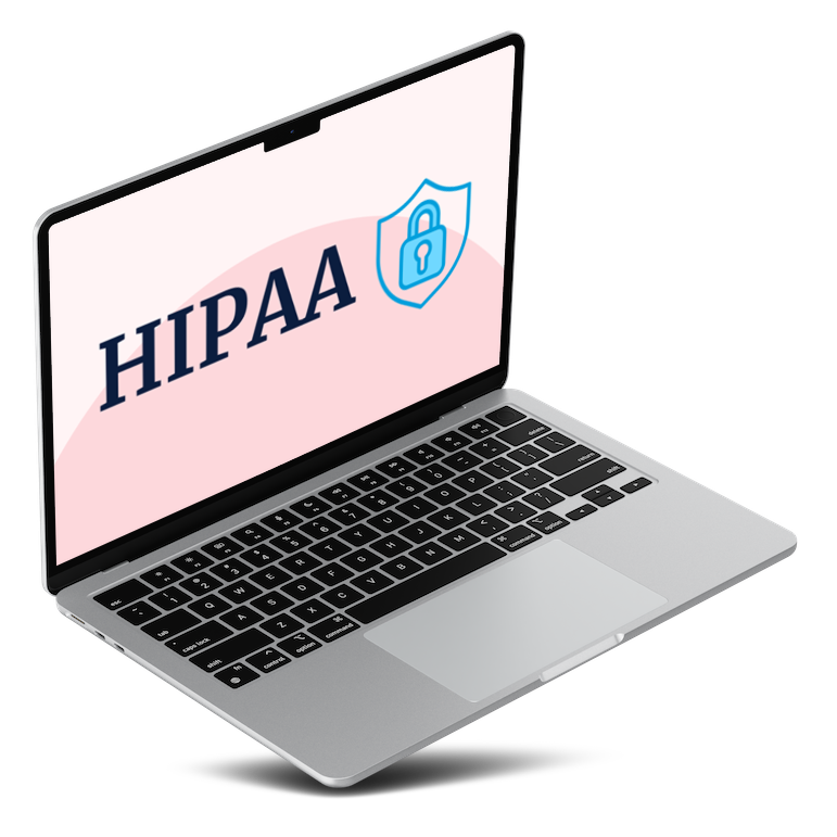Computer with HIPAA written on screen